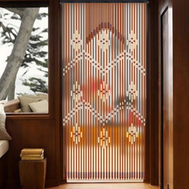 Bungalow Rose Thoa Beaded Bamboo Striped Sheer Single Curtain Panel Reviews Wayfair